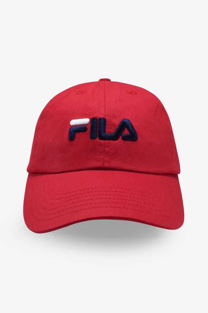 Klobuky FILA Embroidered Panske Červené | SK-450378