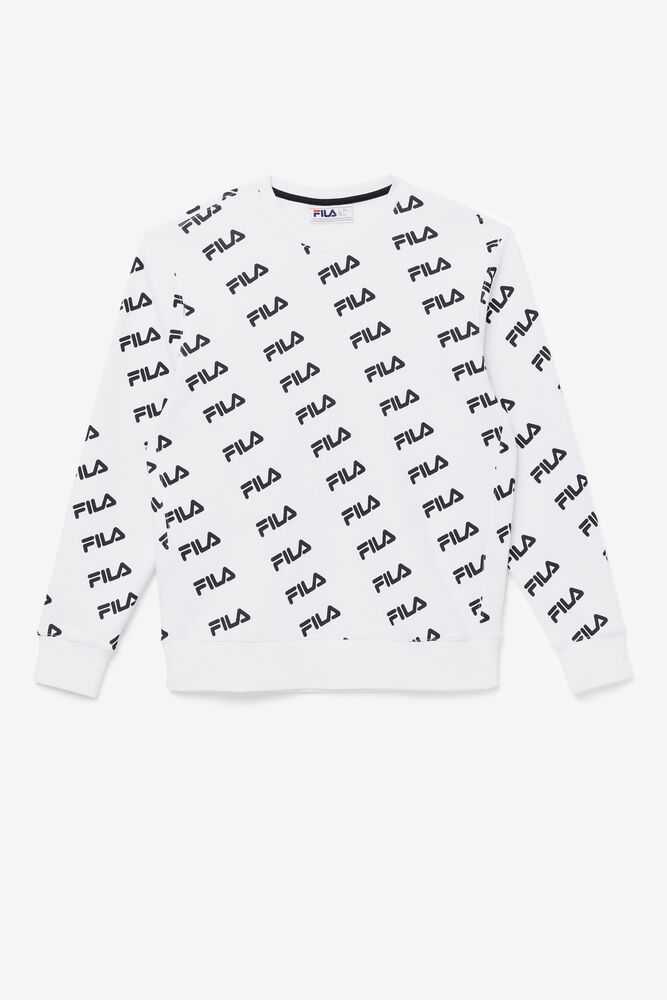 Mikiny S Kapucňou FILA Diagonal Panske Biele Čierne | SK-963412