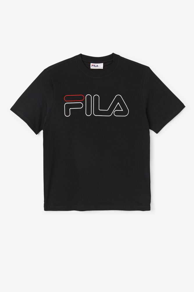 Tricko FILA Borough Panske Čierne Červené | SK-371402